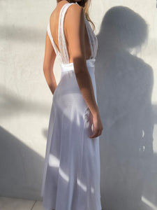 1990s White Satin Slip Dress