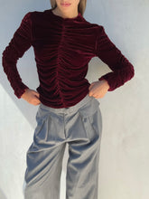 Load image into Gallery viewer, F/W 1999 Gucci Tom Ford Red Velvet Ruched Top
