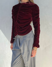 Load image into Gallery viewer, F/W 1999 Gucci Tom Ford Red Velvet Ruched Top
