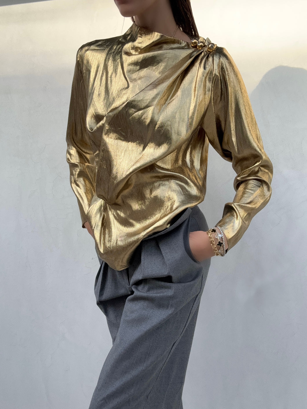 1980s Yves Saint Laurent Gold Top