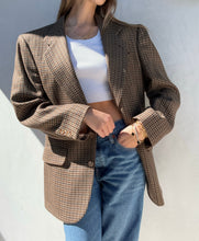 Load image into Gallery viewer, Vintage Brown Plaid Boxy Blazer
