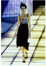 Load image into Gallery viewer, S/S 1997 Gianni Versace Couture Runway Grey Lace Embroidered Dress
