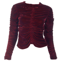 Load image into Gallery viewer, F/W 1999 Gucci Tom Ford Red Velvet Ruched Top
