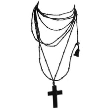 Load image into Gallery viewer, Gucci Tom Ford Runway 2002 Ebony Cross Beaded Necklace
